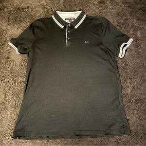 Michael Kors Black Polo Shirt with White Contrast Trim